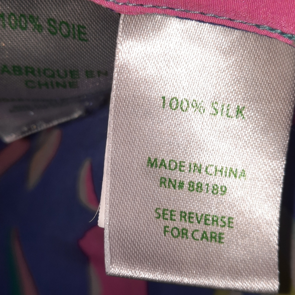 LILLY PULITZER Silk Cosmos Top Tank Resort Beach Summer Exotic Garden M 4 6 - Picture 5 of 8